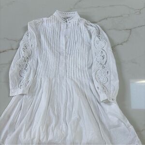 Madewell White Lace Sleeve Dress